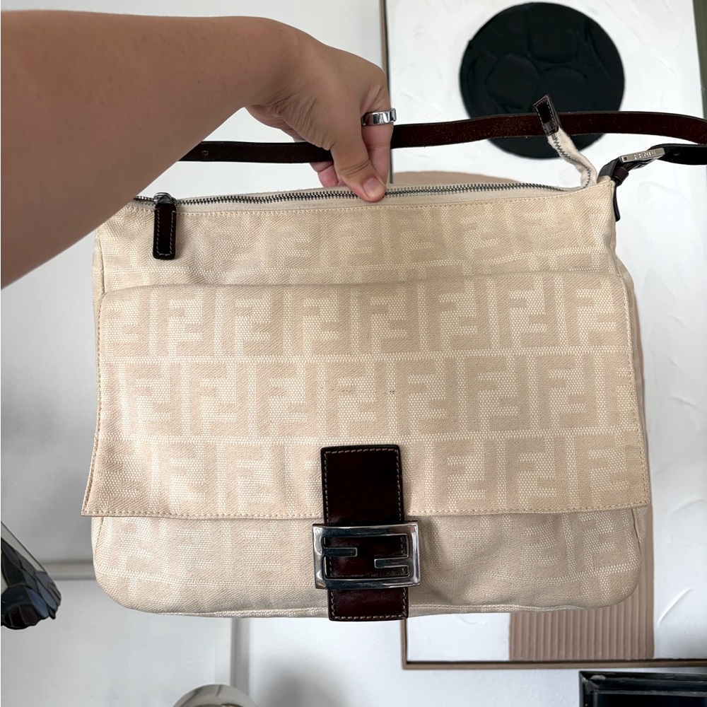 Fendi Mama Baguette Canvas Zipper